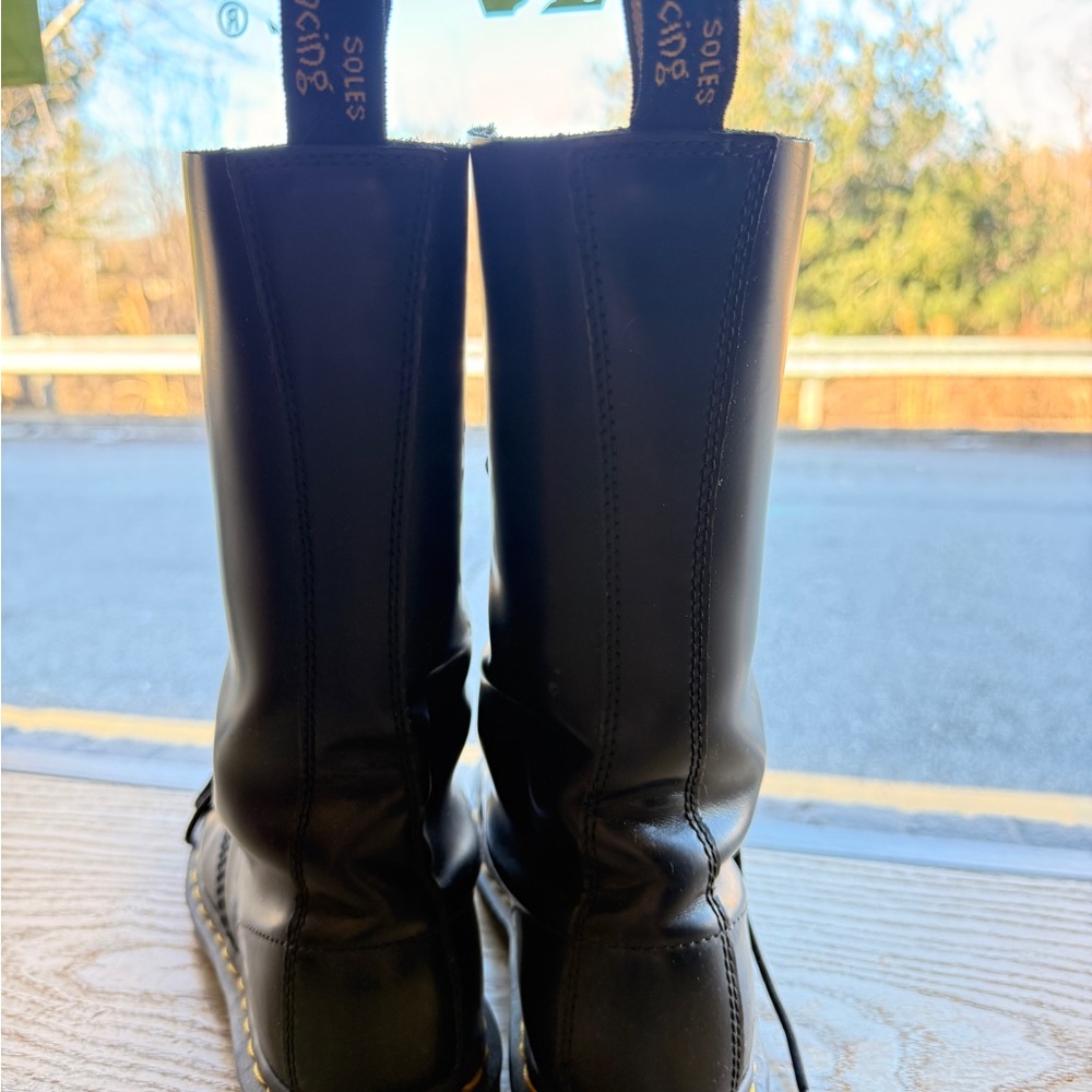 1914 Smooth Leather Tall Black Leather Lace-Up Boots- Dr. Martens US 8M / 9L - Picture 6 of 15
